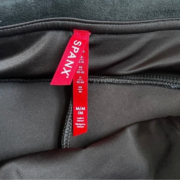 Spanx Faux Leather Leggings Chocolate Brown Stretch Seamed Women’s Medium M - Picture 4 of 10